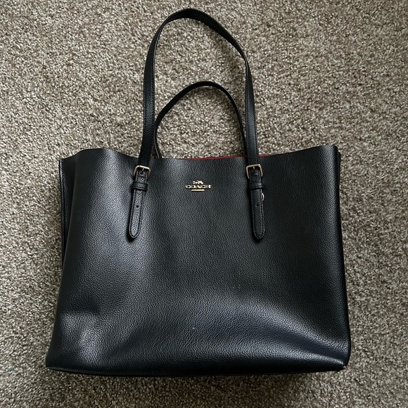 COACH Mollie Tote
Black/true red
Authentic. - Picture 4 of 5